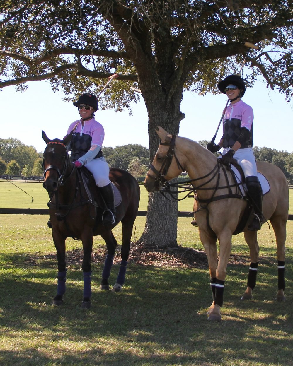 New Orleans Polo Club members on horseback at Summergrove Farm, Folsom, Louisiana